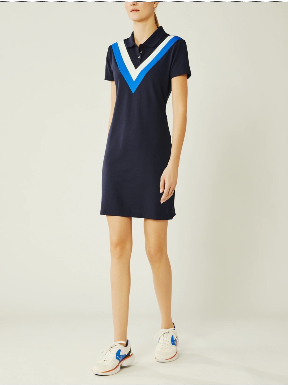 TORY SPORT | PERFORMANCE PIQUE CHEVRON POLO DRESS